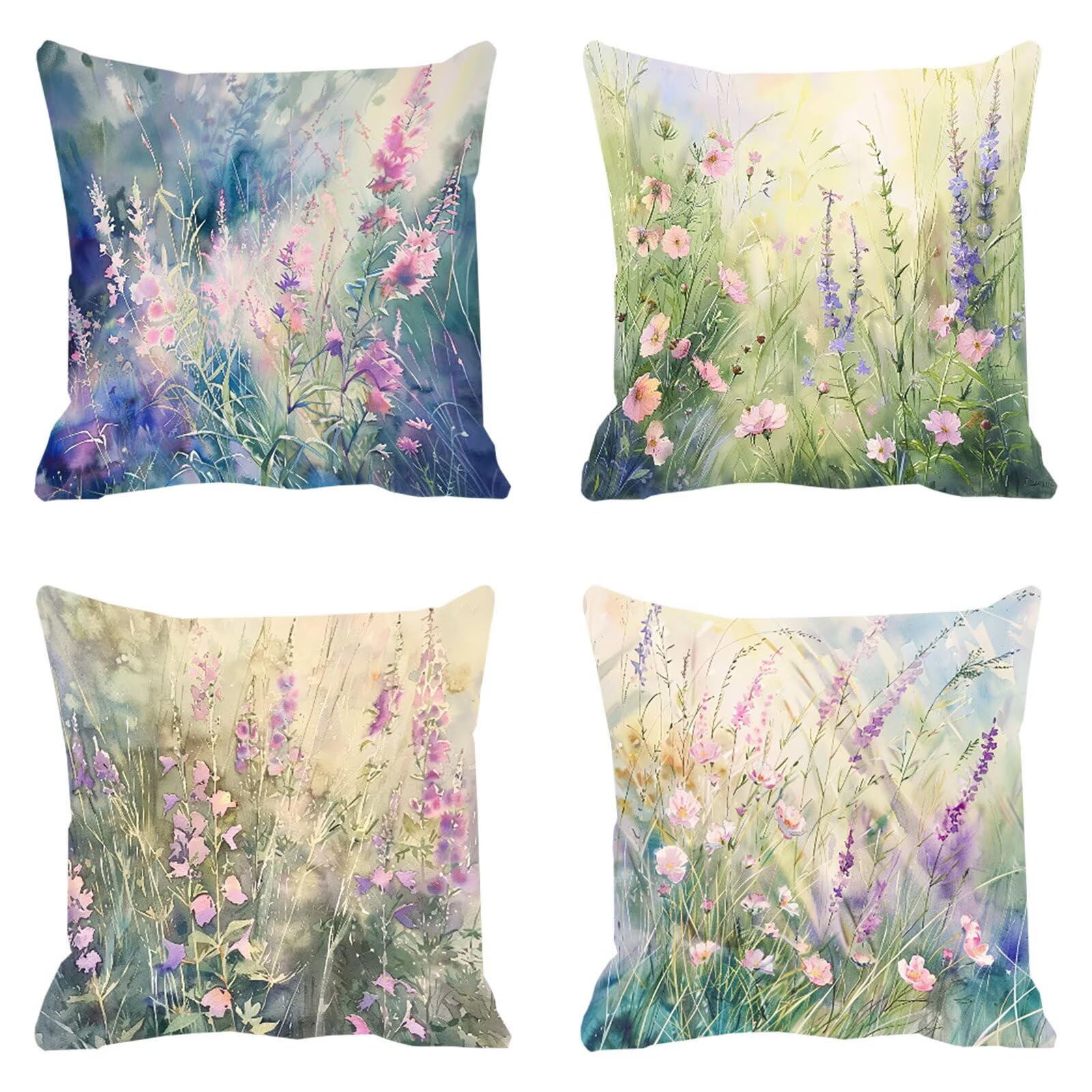 Taie oreiller canapé décoration violette 50x50 cm avec fermeture invisible fleur