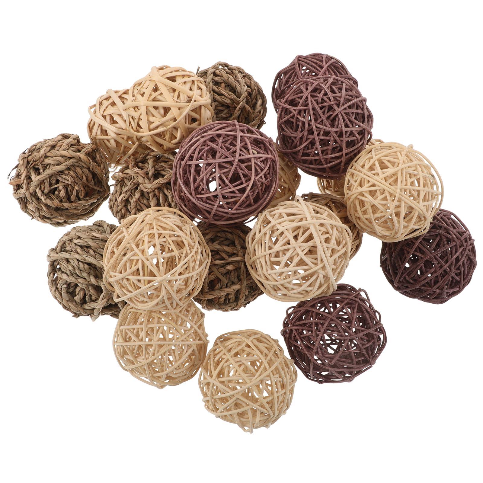 20stücke Naturgras-kauspielzeug Für Kleintiere Handgefertigte Rattan-weidenbälle Für Hamster Und Rennmäuse Robustes Beißspielzeug Für Kaninchen Und Haustiere Fördert