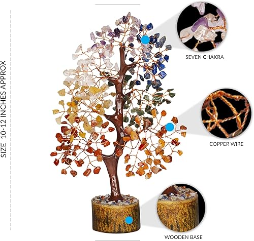 Miniatura 4 de Árbol de la vida de 7 chakras, árbol de cristal para energía positiva, árbol de siete chakras, árbol de gemas, cristales y piedras, árbol de