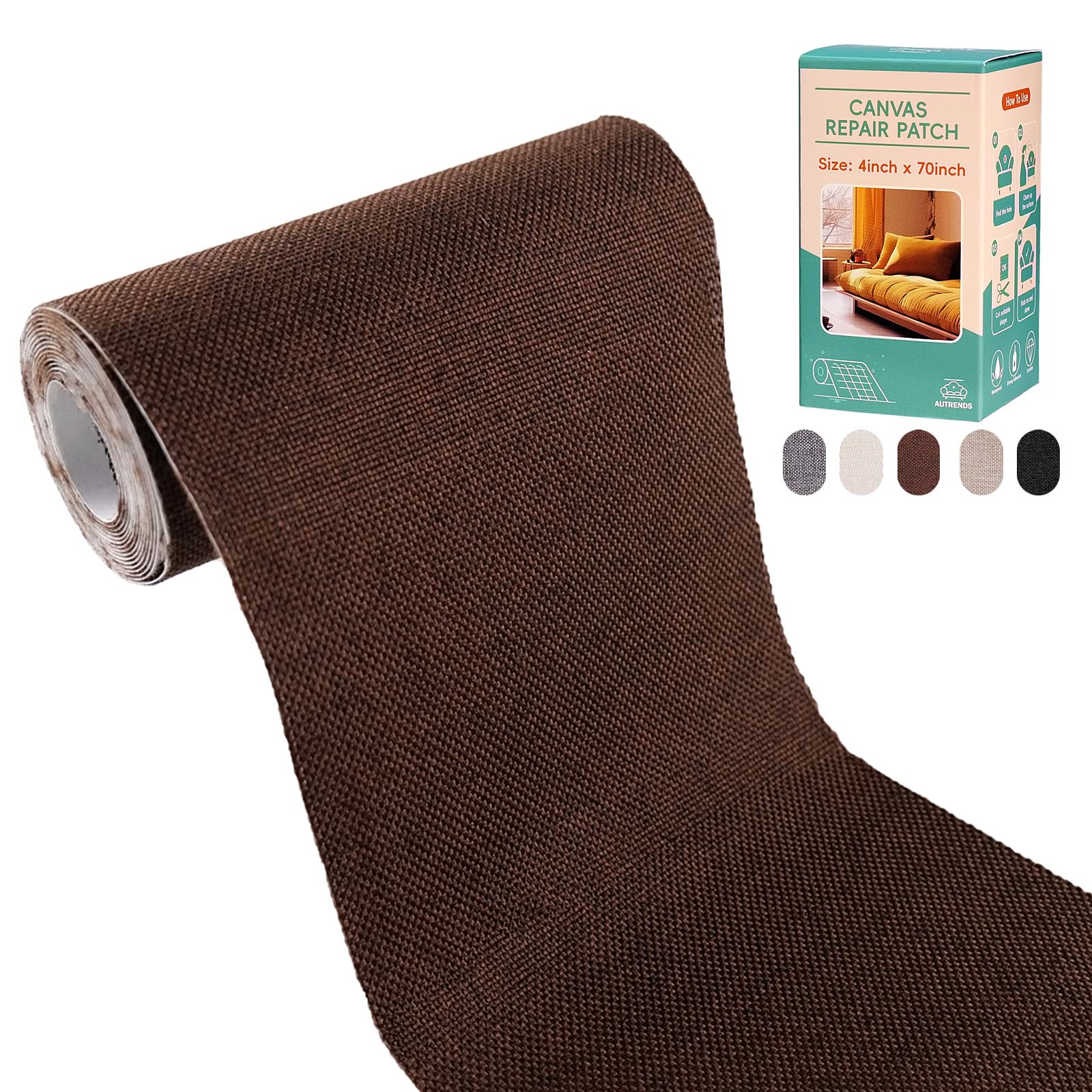 Ruban De Réparation Autocollant En Toile Pour Meubles, Patch De Réparation En Toile Imperméable Pour Housses De Bateau, Canapés, Chaises, Sacs Fourre-tout, Canapés, Tentes, Pare-soleil (10,2 X 200,7