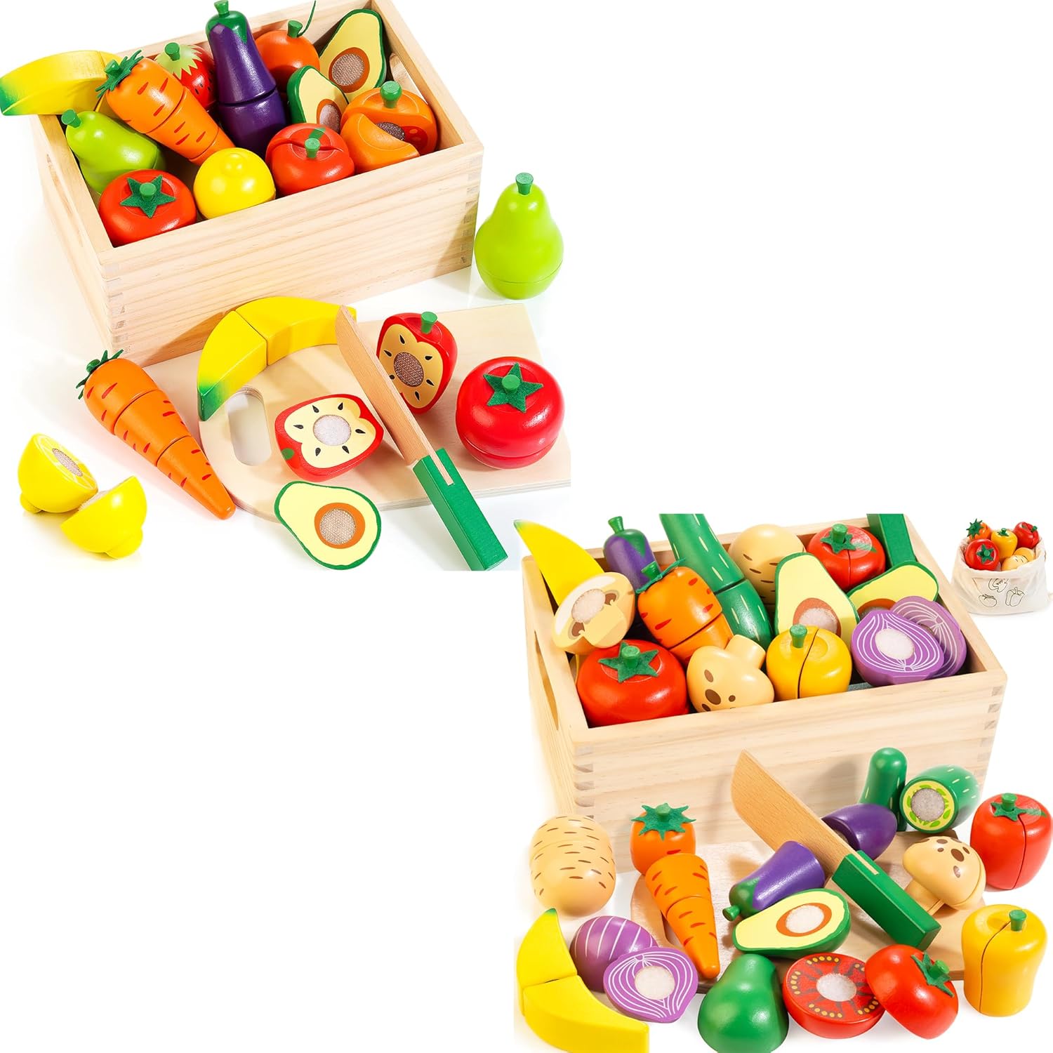 Wooden Play Food for Toddlers