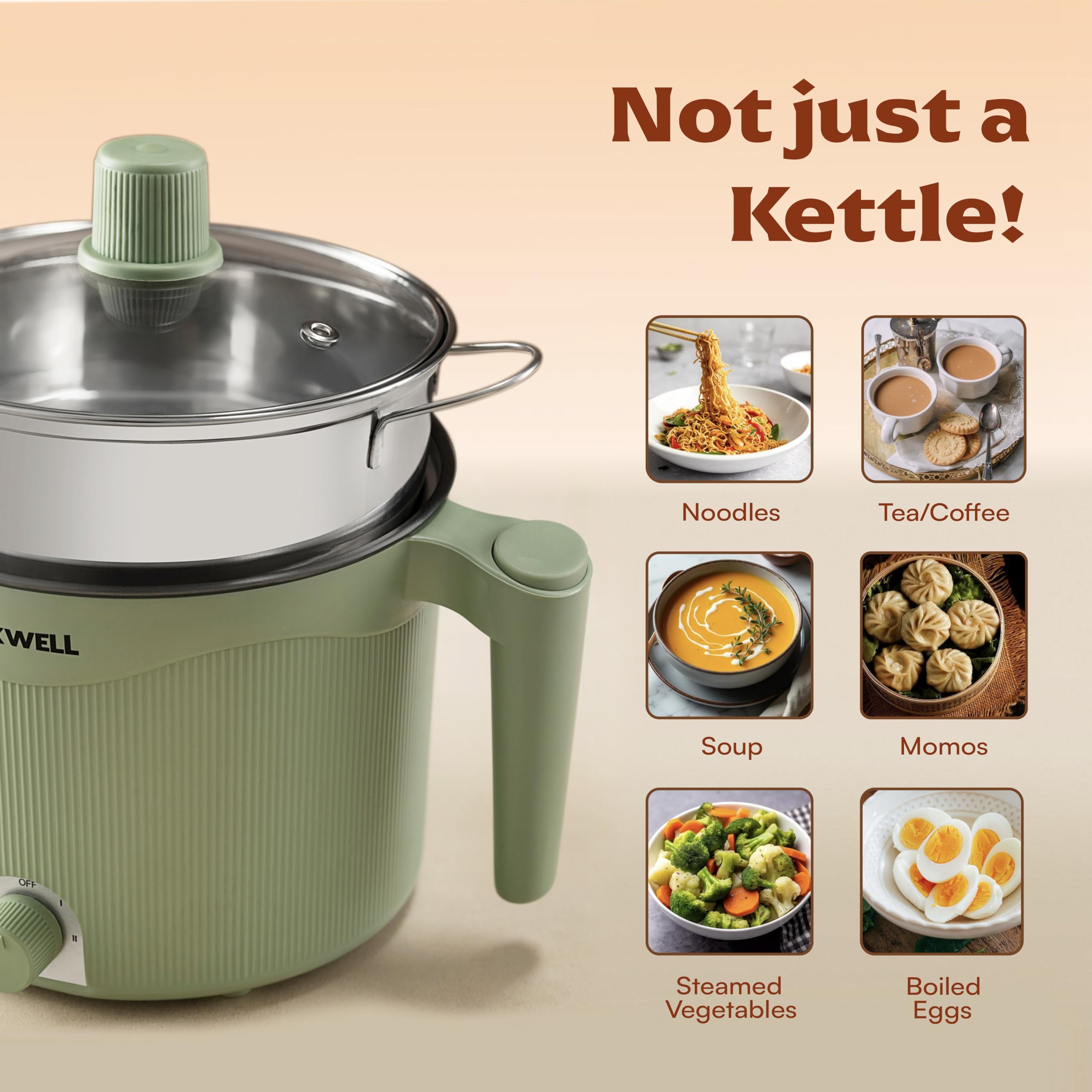 Cookwell Multipurpose Cook Kettle With 1.5L Nonstick Inner Pot (600W) 2