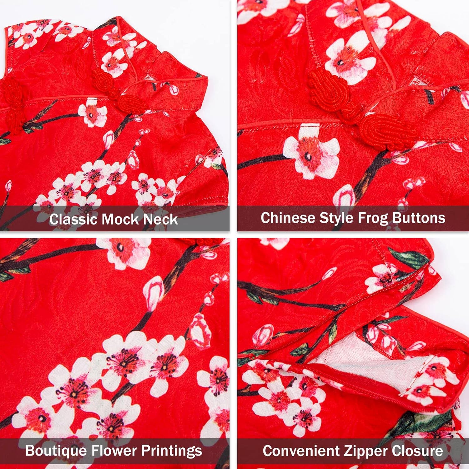 LittleSpring Little Girl Holiday Dress Chinese Qipao Princess Dress - Image 5