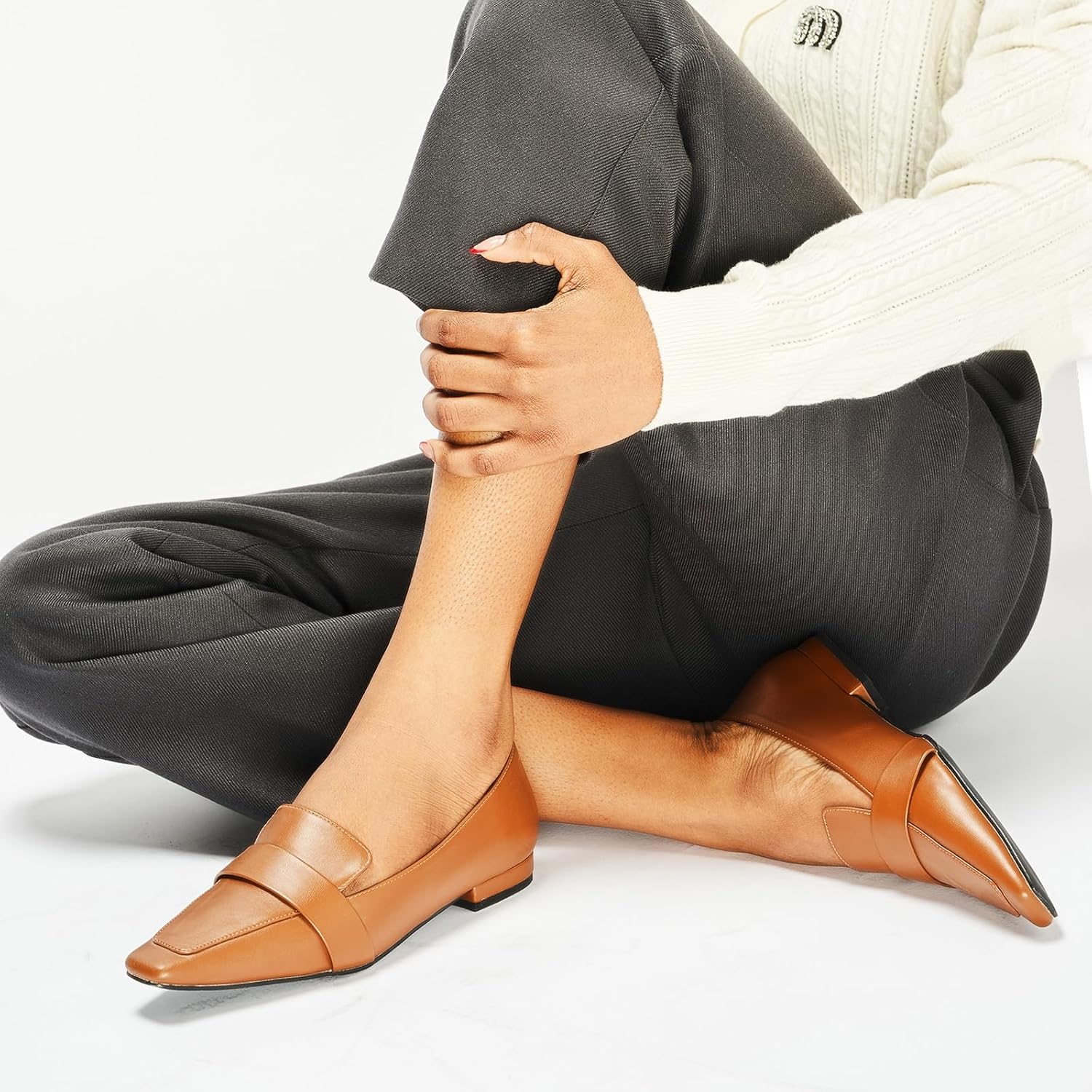 C.Paravano Women's Loafer Flat Loafers for Women Slip-on Flats Shoes Business Casual Shoe Slip-on Penny Loafers for Women - Image 6