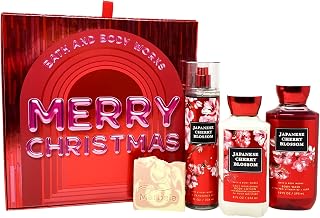 Bath & Body Works Japanese Cherry Blossom - Gift Box Set - Fine Fragrance Mist, Shower Gel and Body Lotion with a Himalayan Salts Springs Sample Soap