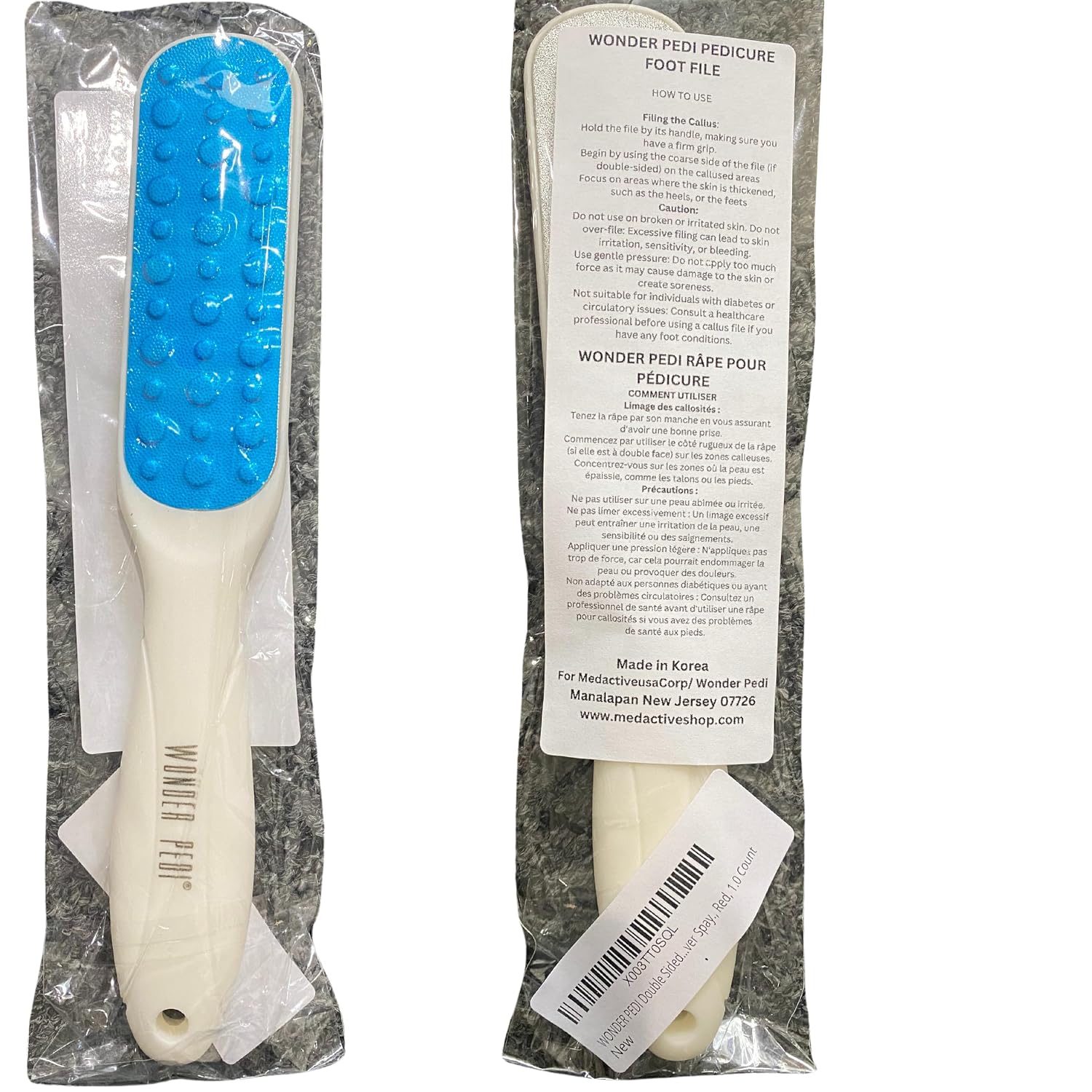 Callus Remover Foot File- Three Minutes Quick Fix- Foot File Rasp, Heels Callus Scrubber File - Home Spa Pedicure. Wonder Pedi