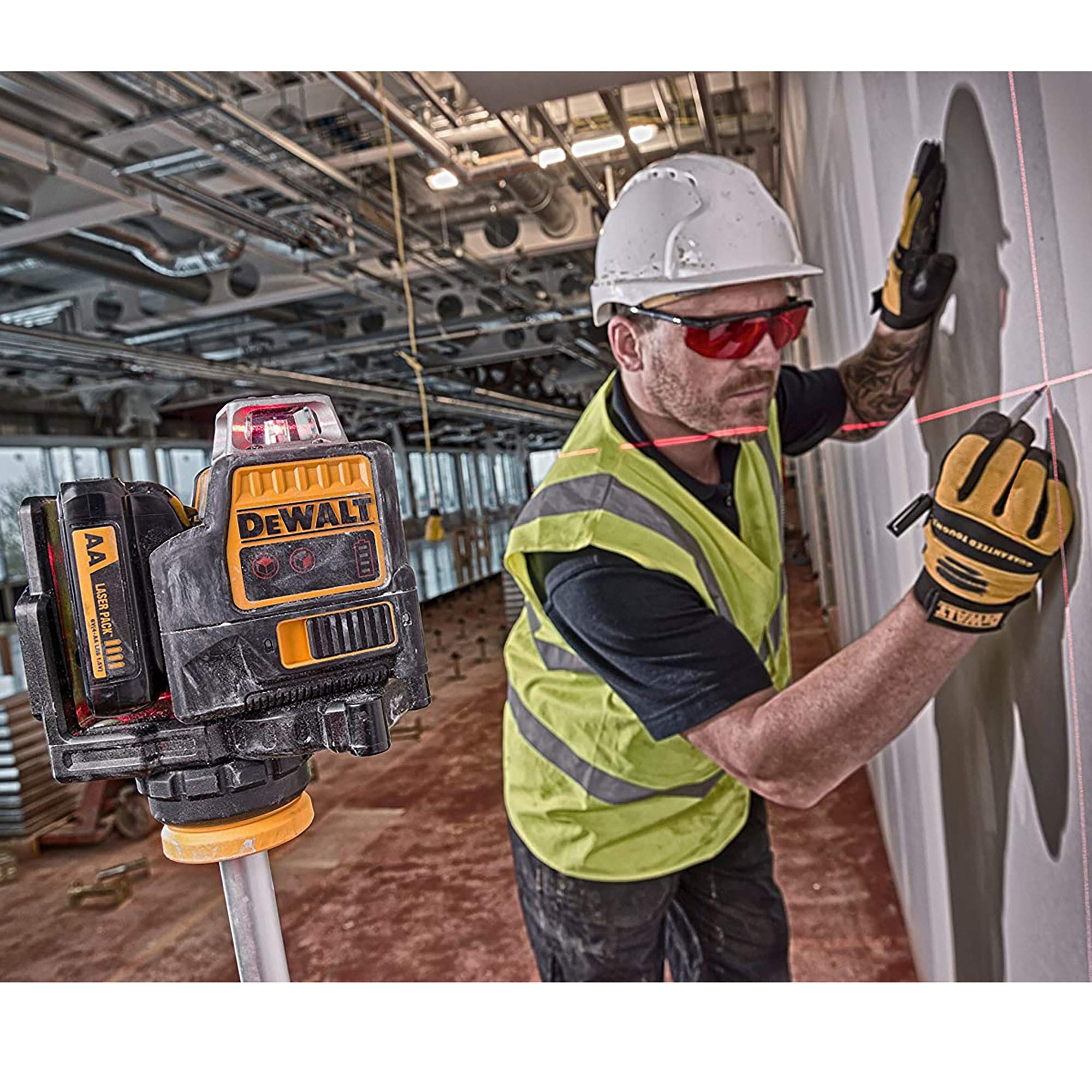 DeWalt DCE089D1R-QW Laser 3 linee 360° XR Litio 10,8V, 2.0 Ah - Giallo/Nero