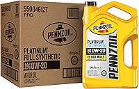 Pennzoil Platinum Full Synthetic 0W-20 Motor Oil 5 Quart Case of 3 - Natural Gas Made, 15K Mile Protection, Cleaner Pistons