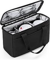 Vista 1 de Trunab Portador de bebidas reutilizable de 3 tazas para entrega con divisores ajustables, organizador de bebidas aislado para llevar, bolsa