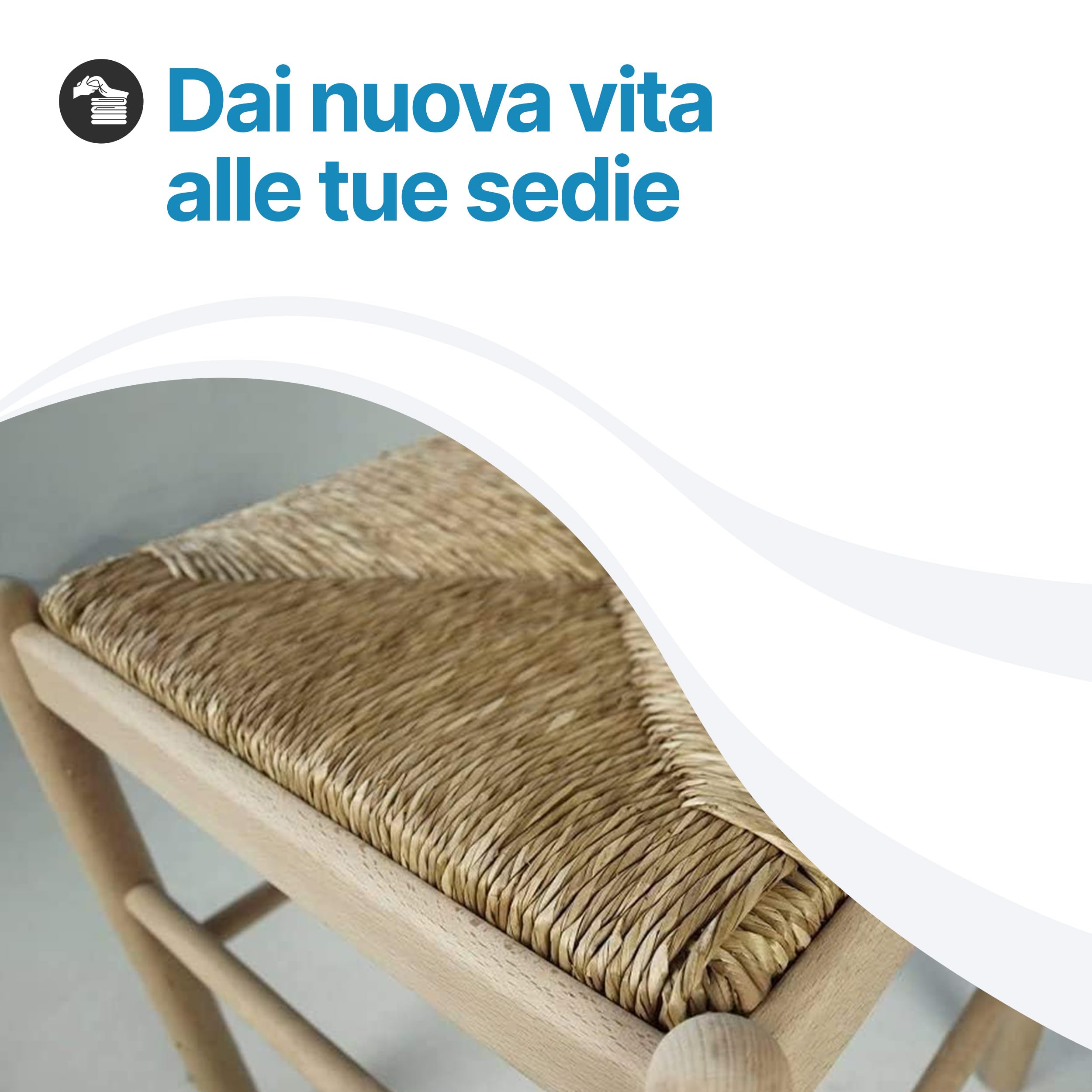 Tomaino - Seduta in Paglia per Sedie 37x37 cm - Set 6 Sedute per Sedie - Ricambio Seduta Sedia Paglia - Sedute Impagliate per Casa e Ristorazione