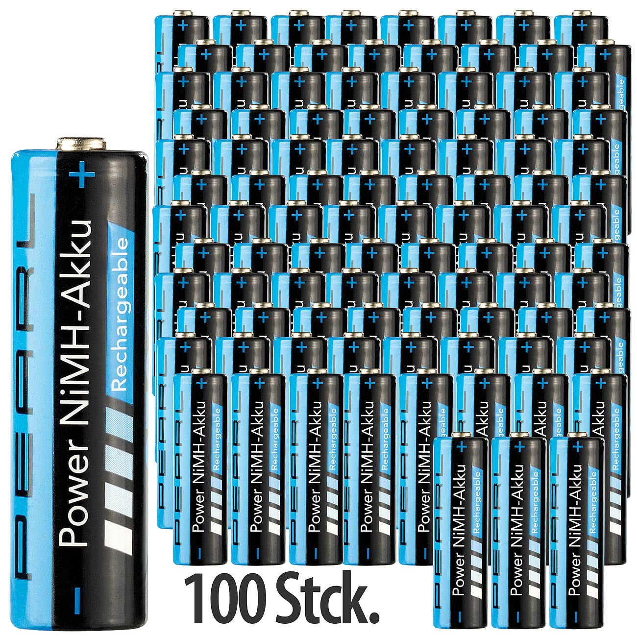 PEARL Akku-Batterie NiMH: 100er-Set NiMH-Akkus Typ AA Mignon, 2.700 mAh (Typ, Mignon (AA))