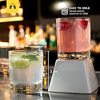 Vista 3 de LEMONSODA Lowball Marino Rocks Vaso, cristalería de barra clásica para mojito, whisky, cóctel, cócteles sin alcohol y vaso de agua potable, 10 onzas