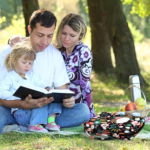 Miniatura 4 de Funda de Biblia floral con asa y bolsillo trasero con cremallera, bolsa de Biblia para mujer de 10 pulgadas con marcapáginas, funda portátil de