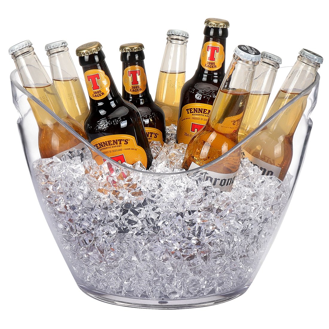 8L Portaghiaccio Secchiello per Il Ghiaccio,Secchio di Ghiaccio Secchiello per Champagne Secchiello per Il Ghiaccio Grande (Clear)