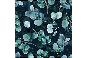 HAOKHOME Eucalyptus Leaves 118'' Navy and Green Boho Peel and Stick Wallpaper for Home Decor