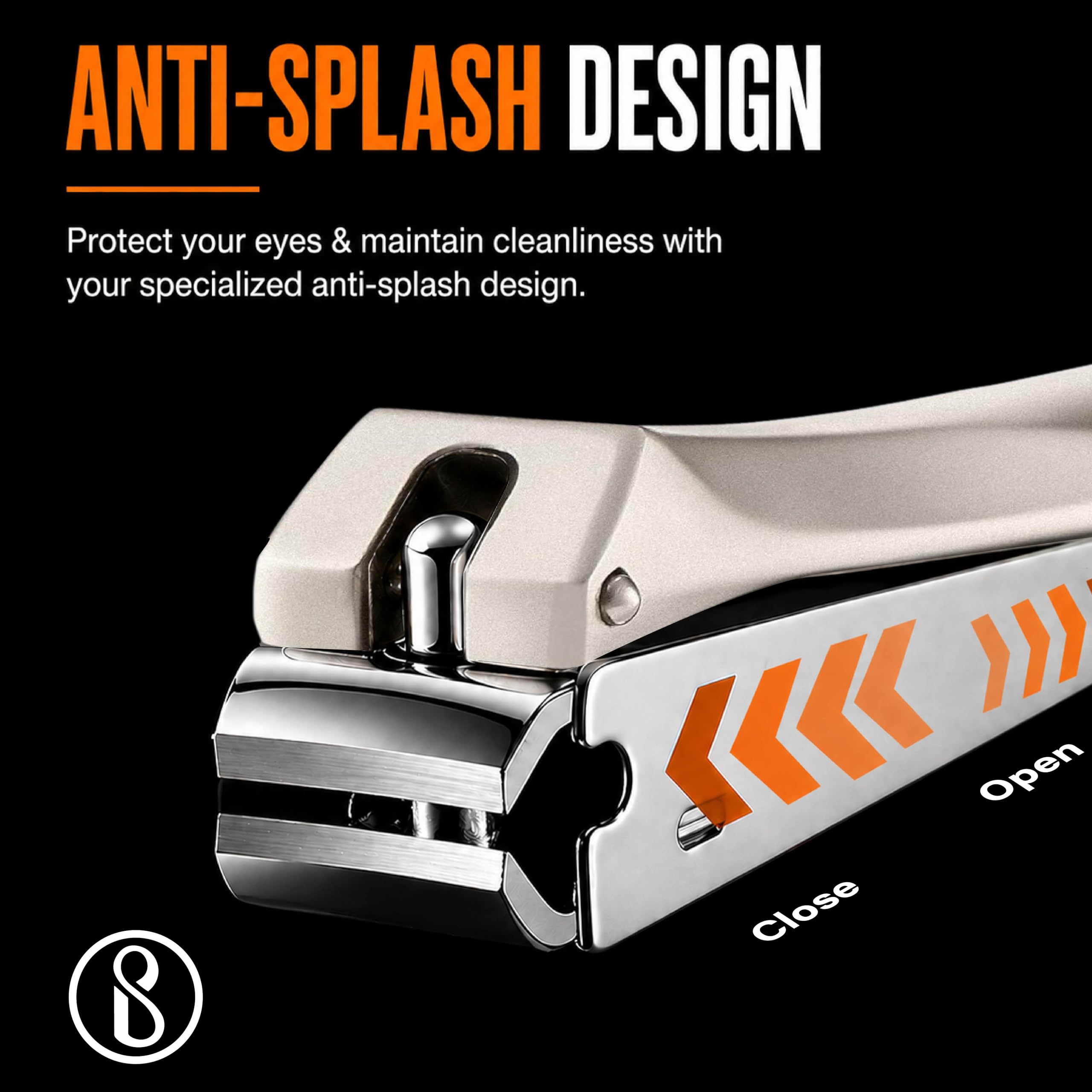 Beauté Secrets Curved Nail Cutter With Nail File, Anti-Splash Design, Stainless Steel, Ideal for Fingernail and Toenail, Ingrown Toe Nail Remover, Nail Clipper for Men Women (Premium | 16A) 3
