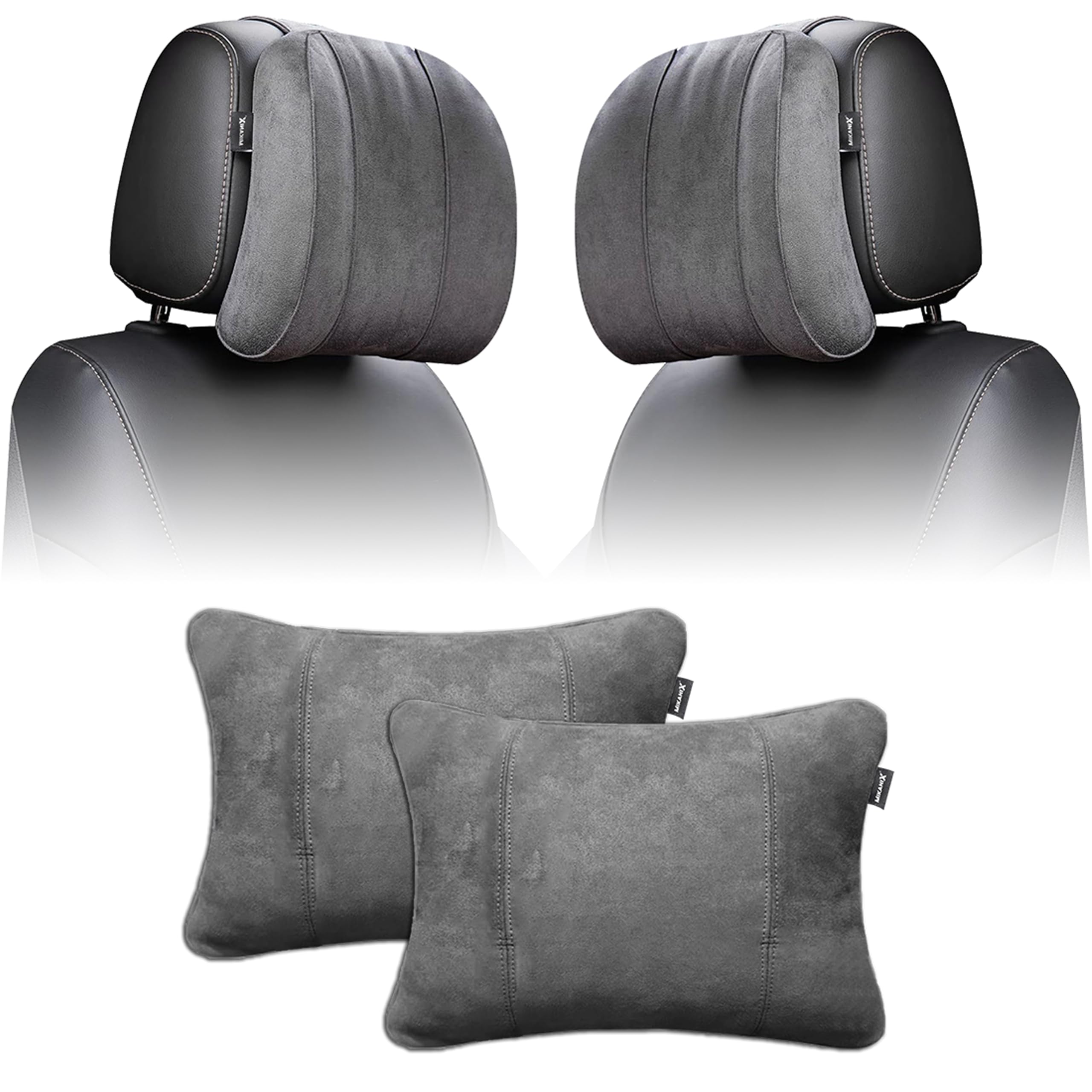 OBEROI'S TRADERS Car Headrest Pillow | Polyfill Fiber Cotton Neck/Head Support Cushion | Ergonomic Travel Headrest | Com