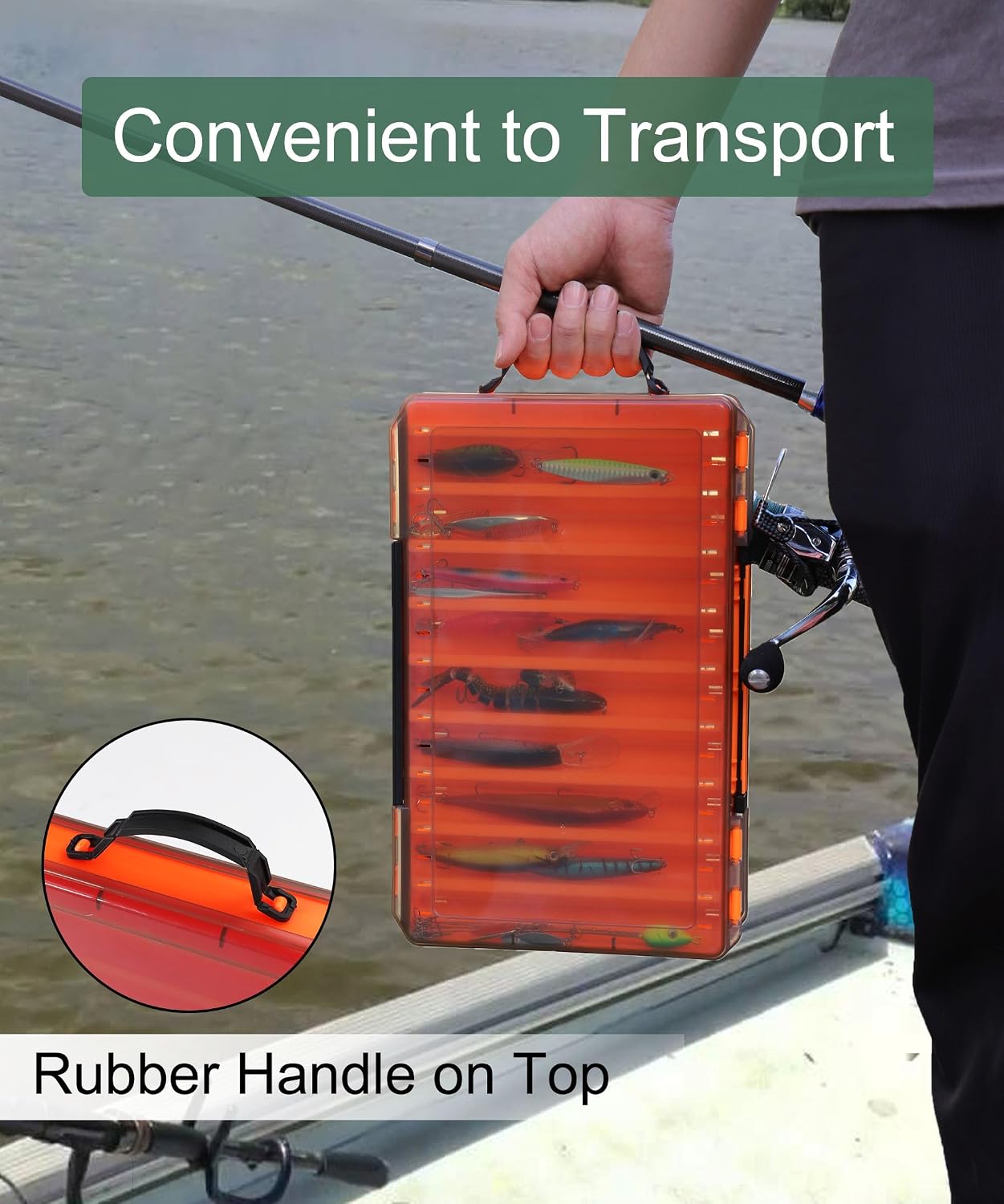 Fishing Lure Box Double Sided Tackle Box 18 Compartment Lure Box 3700 Tackle Tray Crankbait Storage Spinner Bait Tackle Box Large Bait Box