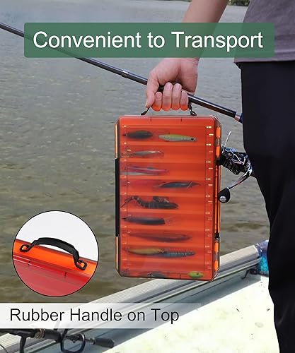 Miniatura 5 de Caja de Señuelos de Pesca de Doble Cara Caja de Aparejos 18 Compartimentos Caja de Señuelos 3700 Bandeja de Aparejos Almacenamiento de Crankbait