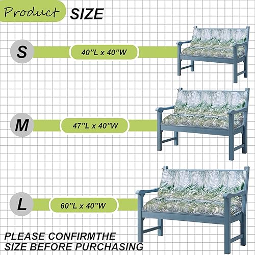 Miniatura 6 de Cojín de repuesto para columpios, cojín impermeable para columpio de porche, cojín de asiento de repuesto para 2-3 asientos con respaldo y lazos