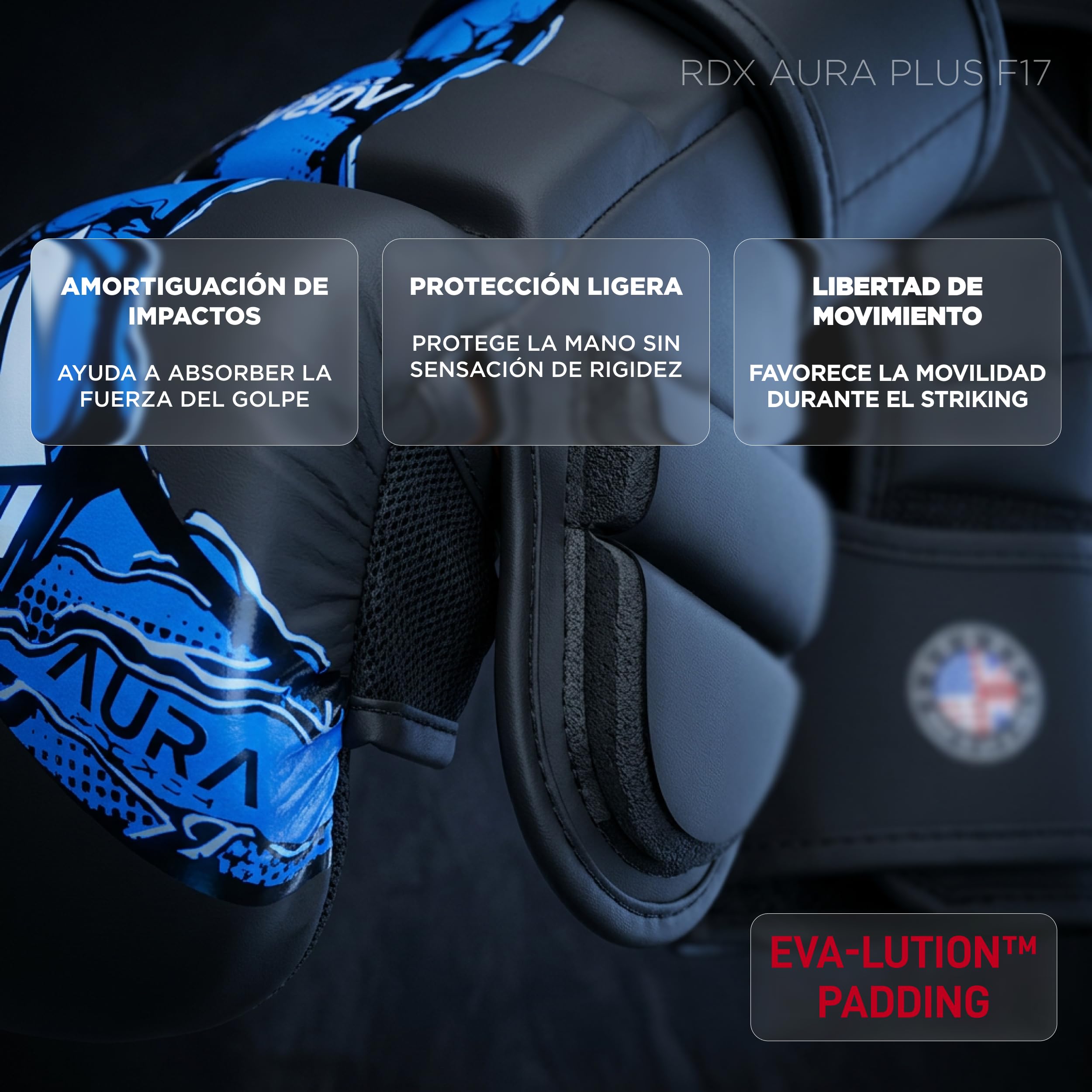RDX Aura Plus F17 Guantes de Grappling para Hombre y Mujer, Guantes MMA con Palma Abierta, Guantes de Entrenamiento para Agarre, Sparring y Lucha en Suelo, Acolchado Amortiguador