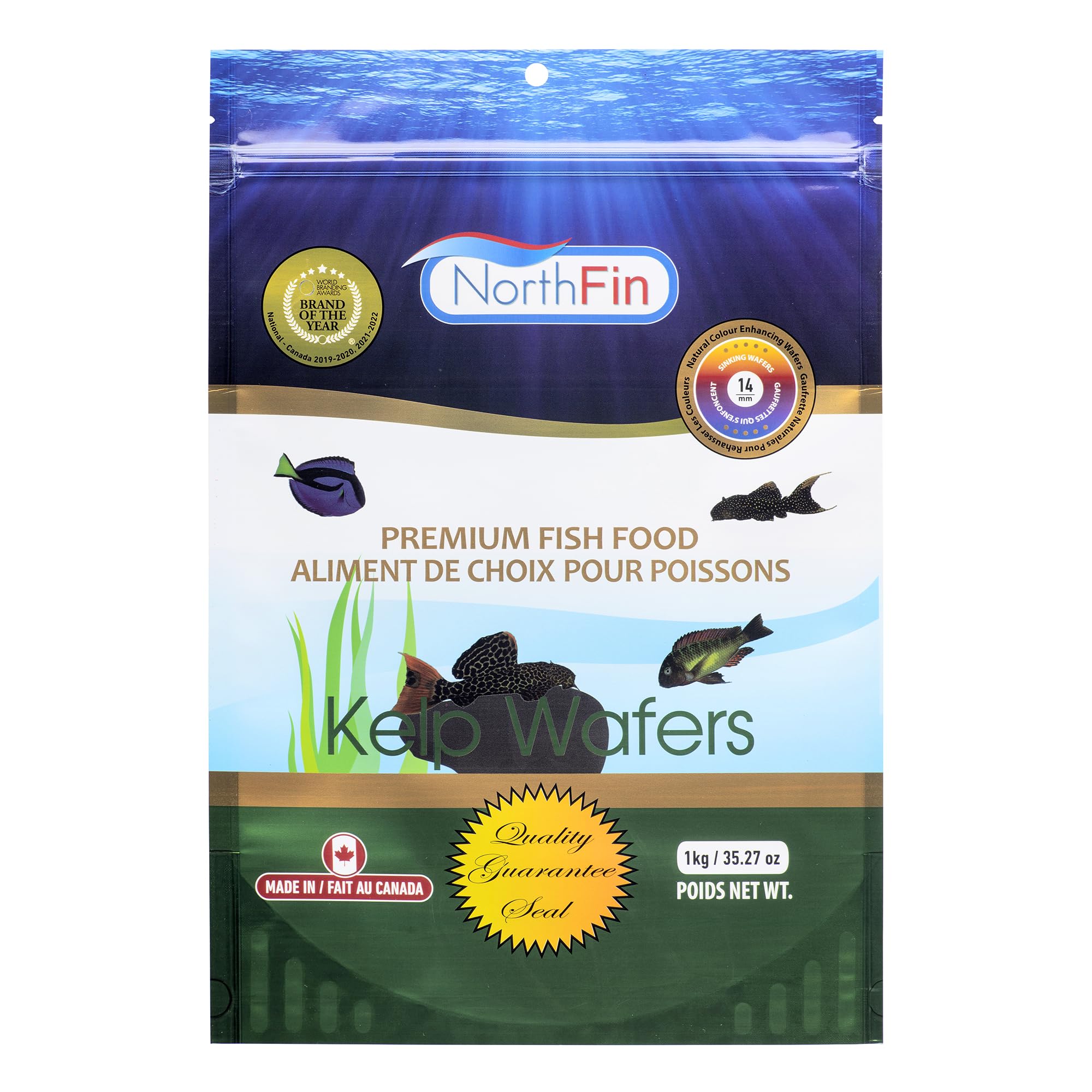 NorthFin Kelp Wafers Fish Food 14mm,1kg Package โ image 1