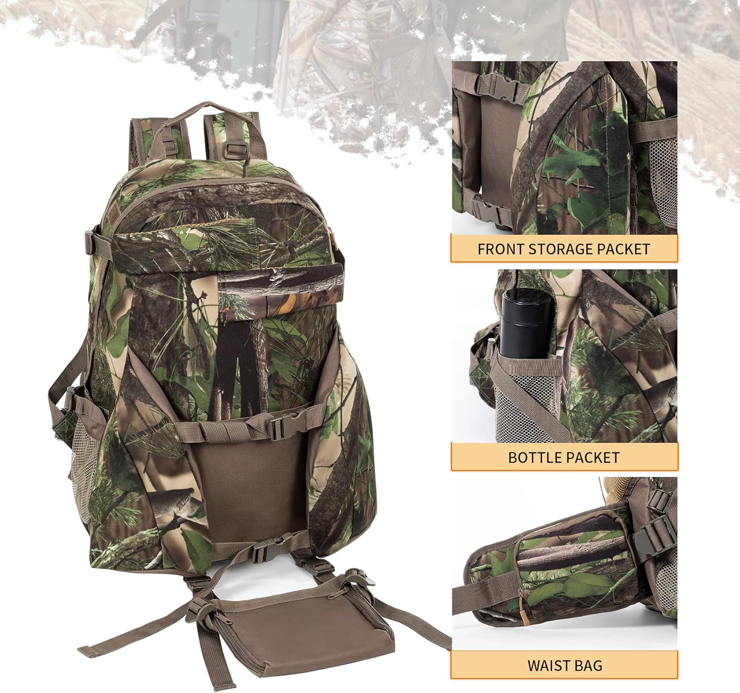 BLISSWILL Hunting Backpack Outdoor Gear Daypack for Rifle Bow Gun(New green camouflage color) : Sports & Outdoors