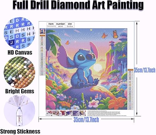 Miniatura 4 de Ksxistiyt Kits de pintura artística de diamantes para adultos, pintura de puntos de diamante de perforación completa para principiantes, pintura