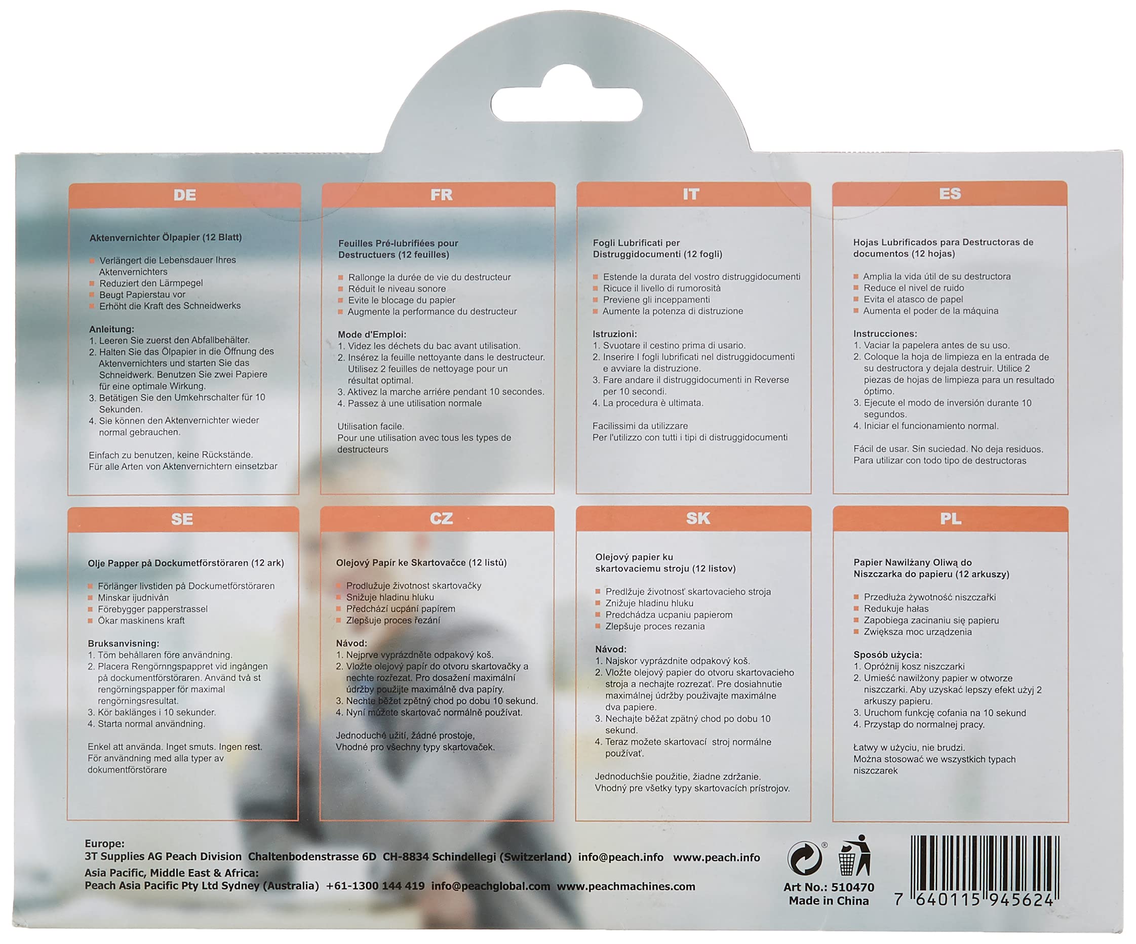 Peach PS100-00 Destructeur de documents