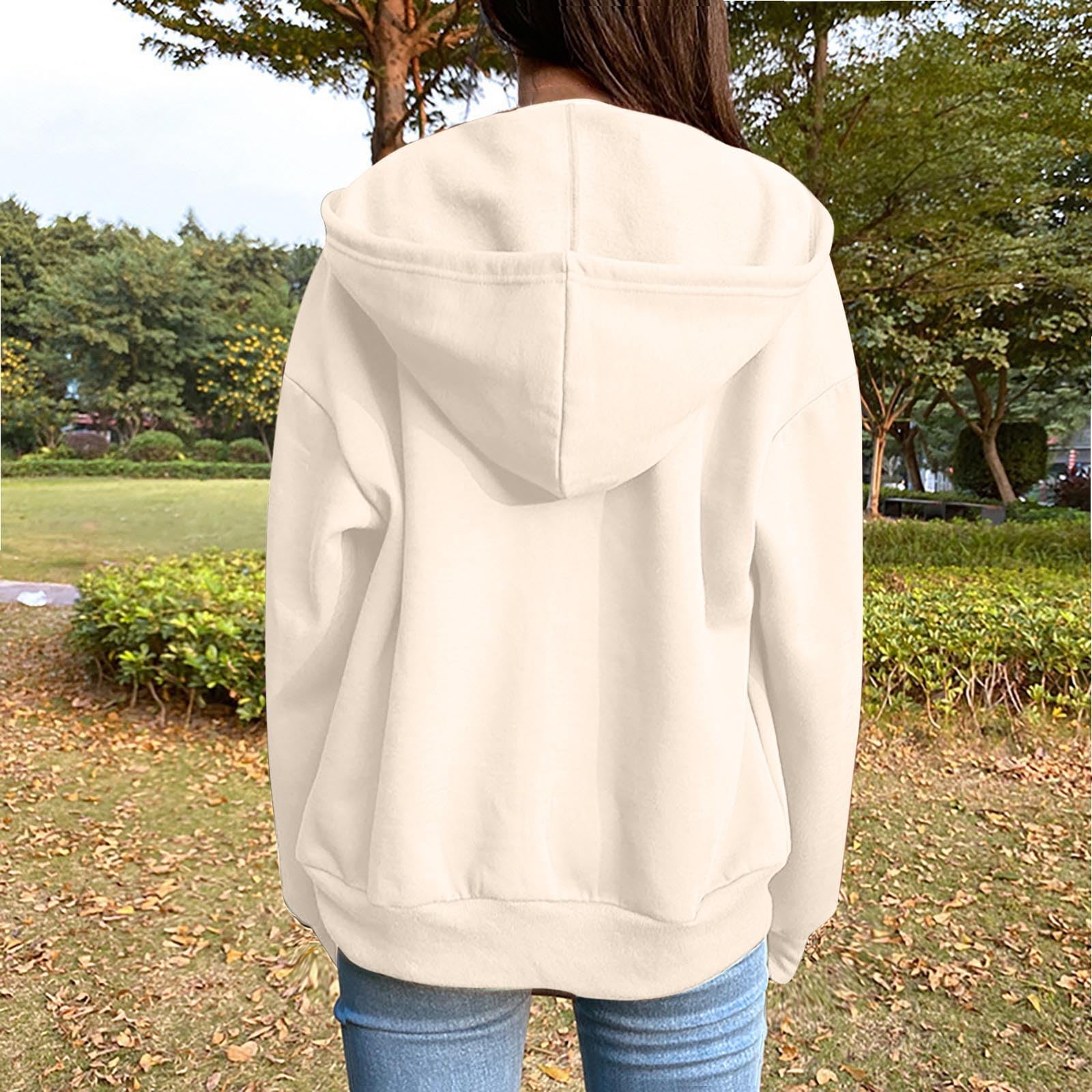 Generico Felpa Donna con Zip E Cappuccio Autunno Invernale Manica Lunga | Felpe Comode Leggera Giacca Oversize Hoodie Per Sportiva Casual In Stile College Per Fitness Corsa Trekking Running
