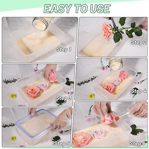 Miniatura 4 de Eazy2hD Desecante de cristales de secado de flores de gel de sílice de 5 libras con recipiente sellado y guantes para kit de preservación de ramo de