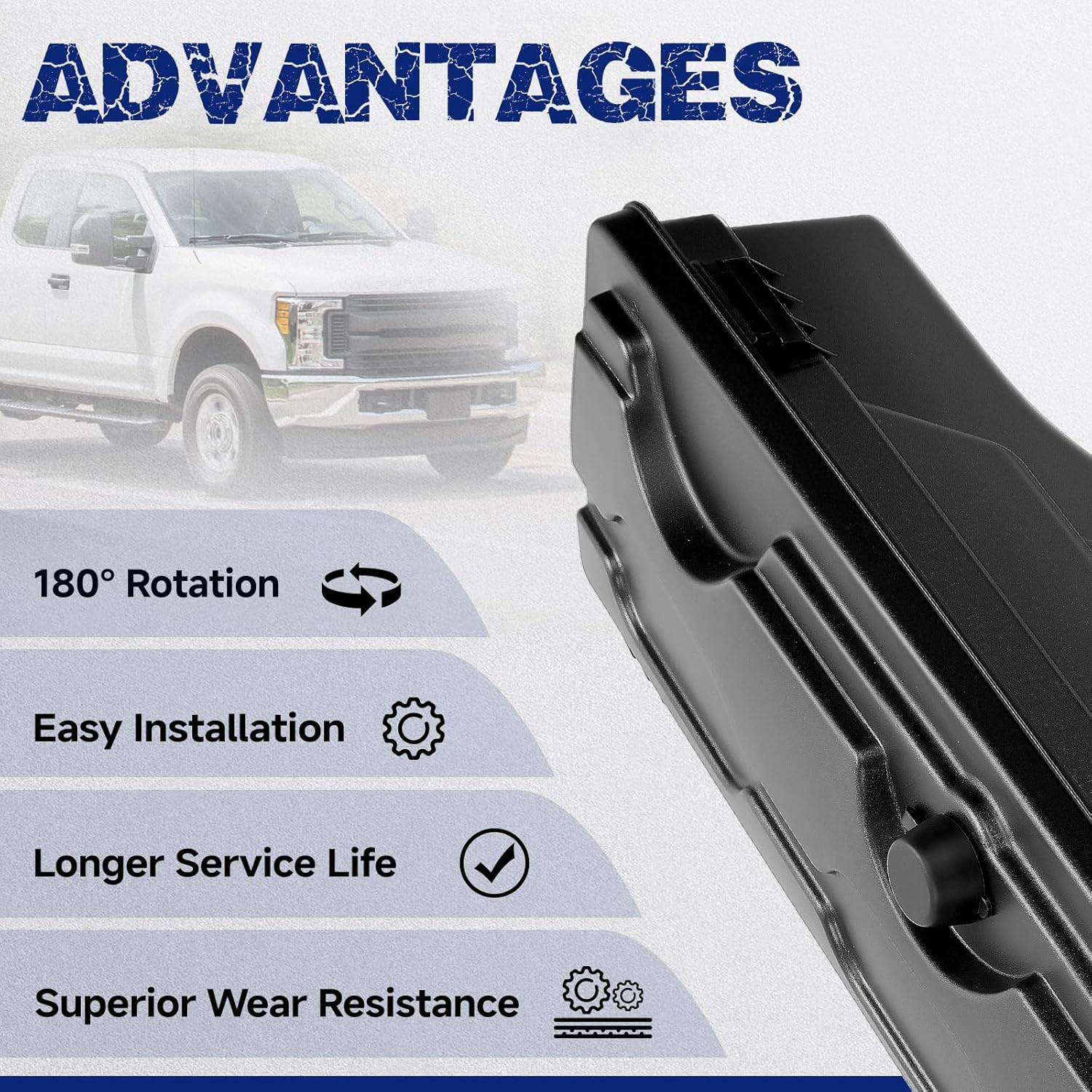 Driver Side Truck Bed Storage Tool Box Lockable, Fit for Ford F-250/ F-350 Super Duty 2017-2023, Rotatable Tool Box, Waterproof, Combination Lock