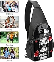 Vista 3 de VERSAINSECT - Bolsa ssbody con impresión de anime, multifunción, auriculares inalámbricos, auriculares con cancelación de ruido