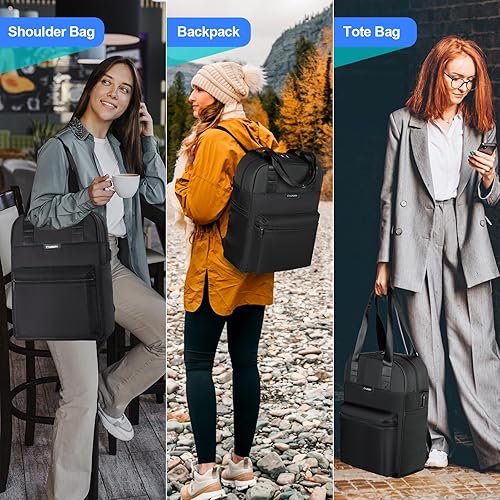 Miniatura 2 de CYUREAY Mochila convertible para laptop de 15.6 pulgadas para laptop y tablet, B-Negro, Mochila de viaje para mujer, bolsa para laptop