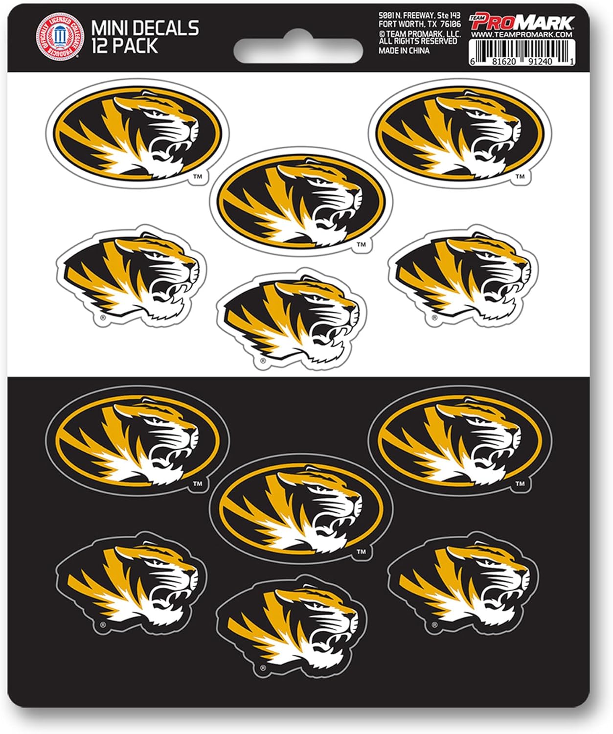 FANMATS NCAA Unisex-Youth NCAA Mini Decal 12-E2pk