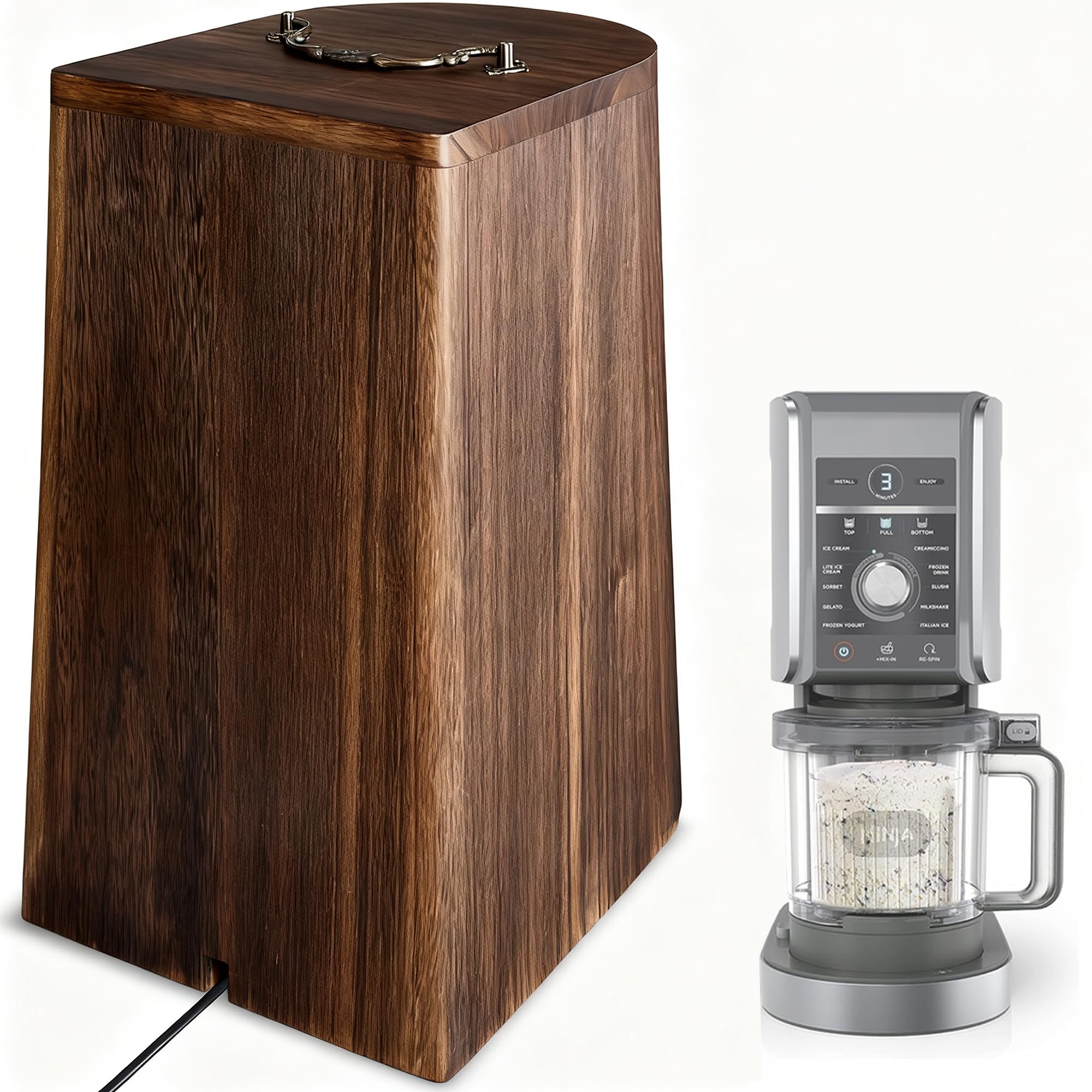 Photo 1 of [MISSING HANDLE] Oversized Sound Reducing Blender Cover - Acoustic Enclosure, Blender Replacement Parts; Compatible with Ninja Creami (Not Breeze) and countertop blenders Like Hamilton Beach, Oster, KitchenAid