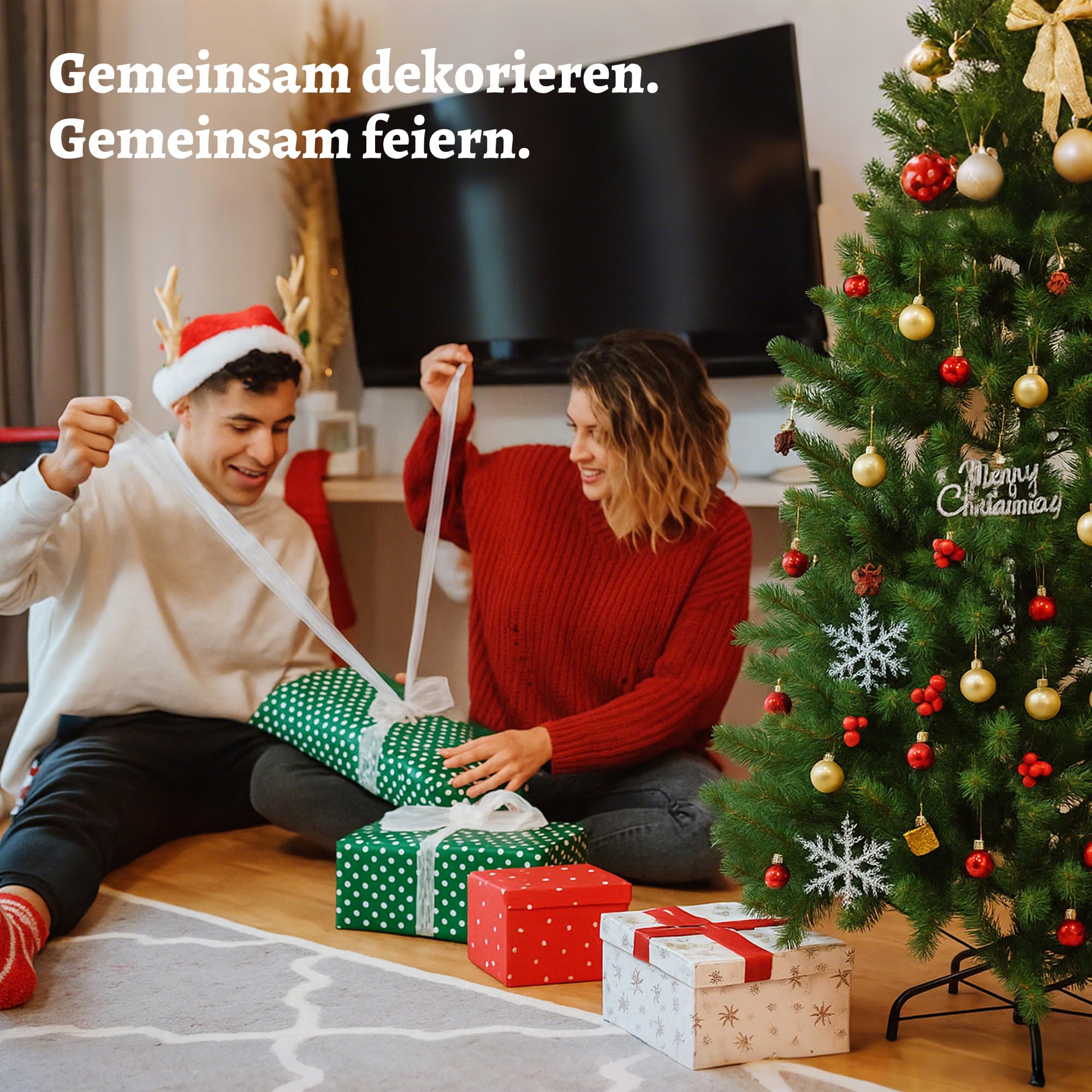 EVGN Sapin de Noël Artificiel de qualité supérieure - 180 cm - 100% Moulage par Injection - Branches en polyéthylène (réaliste et Dense) - Aspect réaliste - Aspect réaliste - sans éclairage