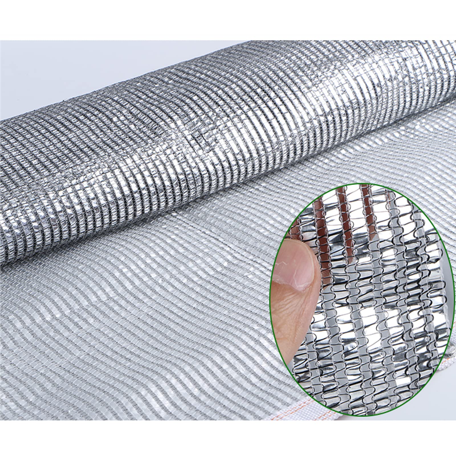 Malla de protección solar para balcón, invernadero, patio, coche, lámina de aluminio, 2 x 10 m