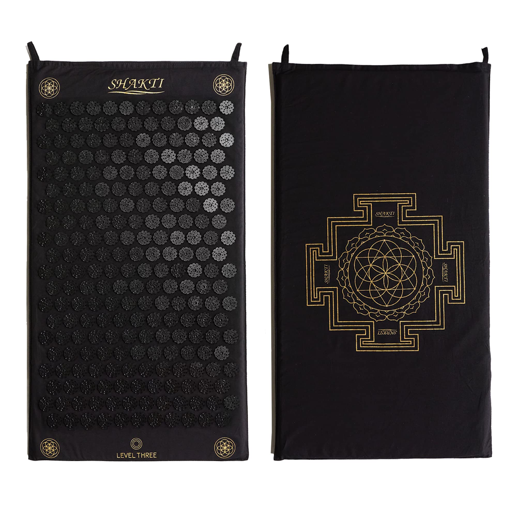 ShaktiMatClassic Acupressure Mat, Level 3 Intensity, Organic Cotton Certified, Ethically Handcrafted in India, Sustainable and Durable. Acupuncture relieves Stress, Tension, Promotes Relaxation