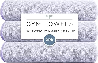 Microfiber Gym Towels, 3 Pack, 16" x 27", Purple | Absorbent and Lightweight, Quick-Dry, Compact for Gym Bag, Yoga and Travel, Machine Washable