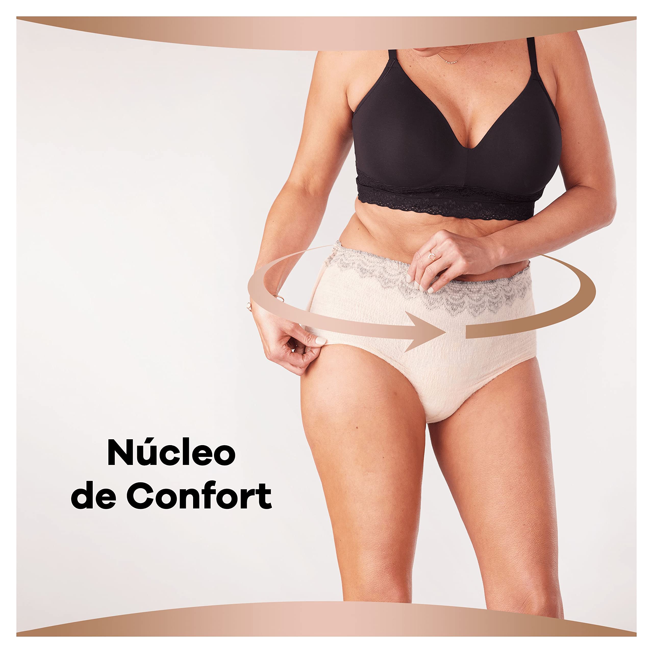 Ausonia Discreet Braguitas Boutique Beige Plus, Talla G, Pack de 16, Tacto Similar A La Ropa Interior, Superabsorbente, Diseño Curvo Para Un Ajuste Ceñido