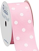 Vista 13 de Ribbli Cinta de grogrén naranja con lunares, 1-1/2 pulgadas, carrete de 10 yardas, mandarina con puntos blancos, uso para envolver regalos