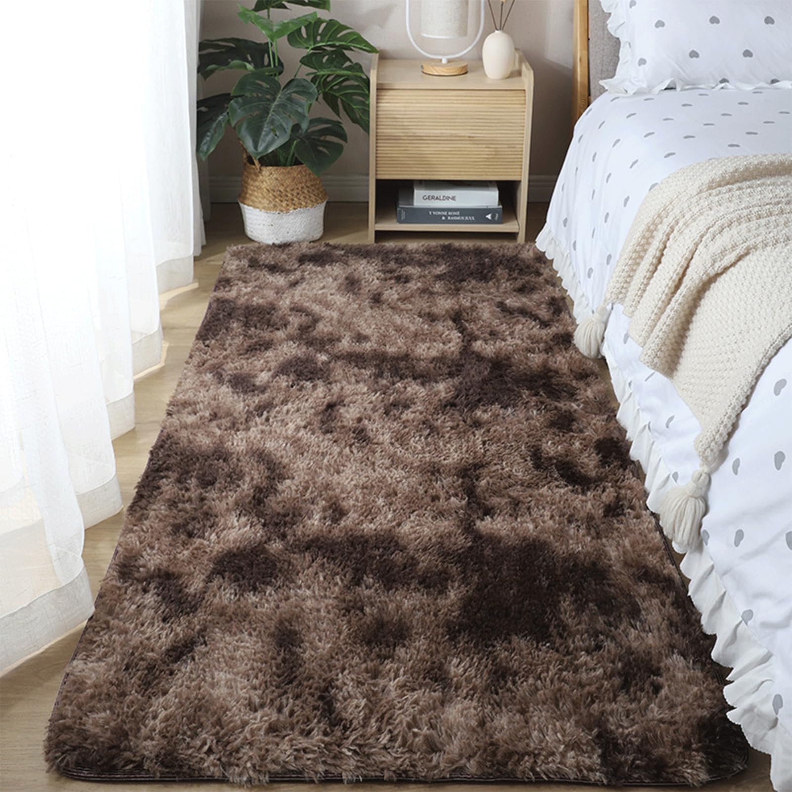 Tapis à poils longs anti-glisse lavable pour régler le problème des sols froids