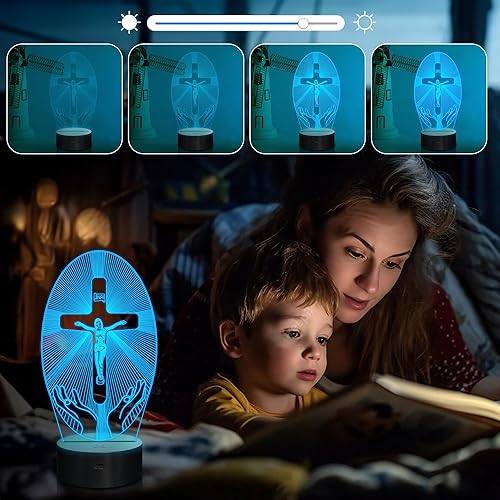 Miniatura 2 de Attivolife Lámpara de ilusión 3D de sirena, luz nocturna de princesa con control remoto + temporizador, 16 lámparas de escritorio que cambian de