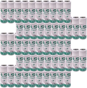 50-حزمة LS17500 3.6 V 3600 mAh حجم A بطارية ليثيوم لا-Rechargeable LI-SOCI2 ل LS17500 CNC عداد المياه