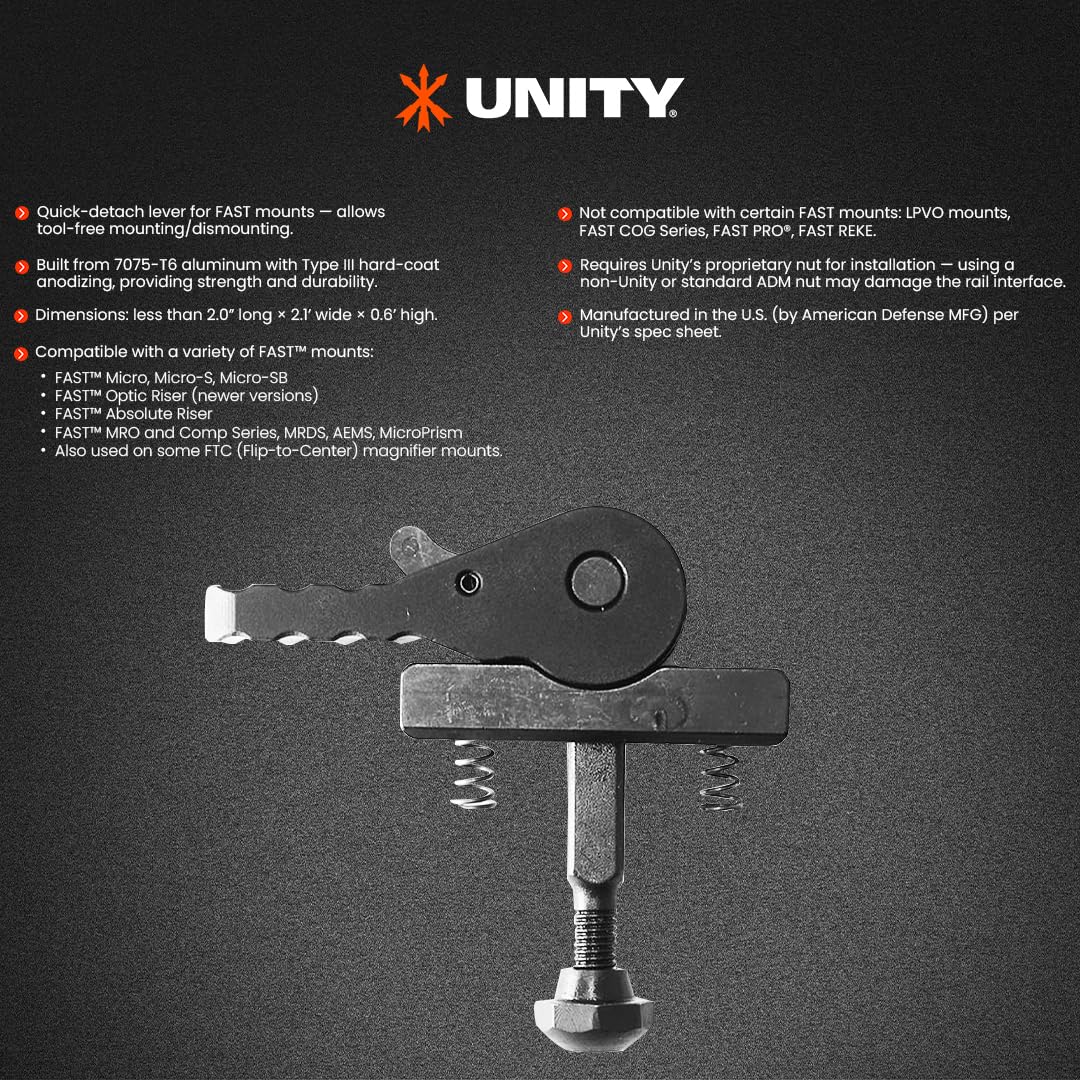 Amazon | Unity Tactical LA385 Fast™ QDレバー(ADMスローレバー
