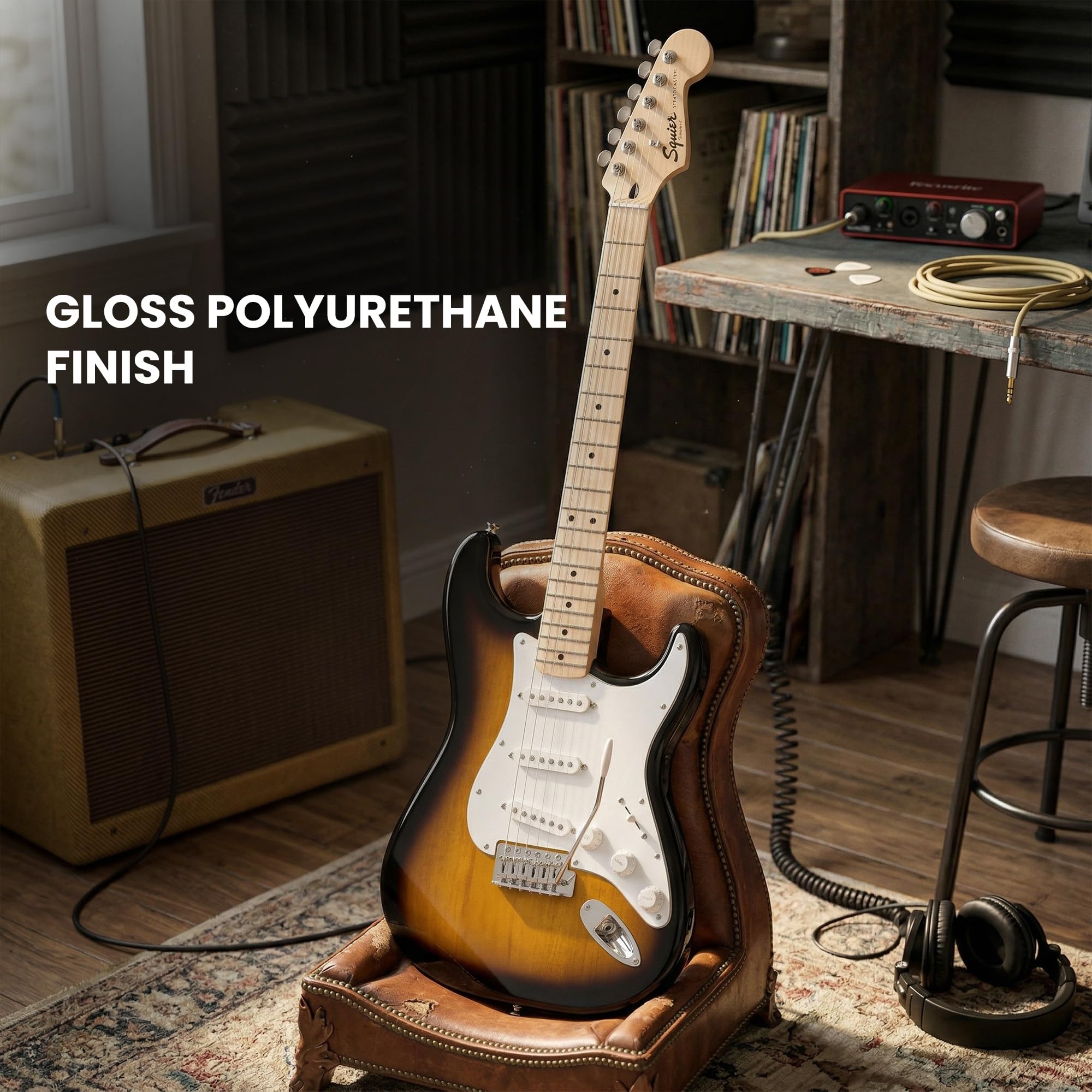 Amazon.com: Fender Squier Sonic Stratocaster - Paquete de guitarra