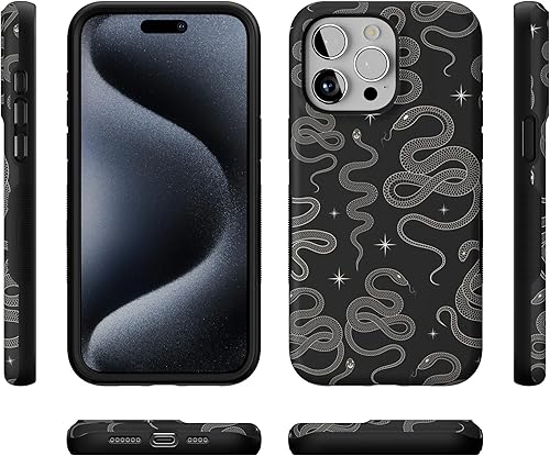 Vista 525 de Casely Funda para iPhone 15 Pro Max Jardín Secreto Flores mixtas Funda atrevida Compatible con MagSafe y botón de acción Secret Garden