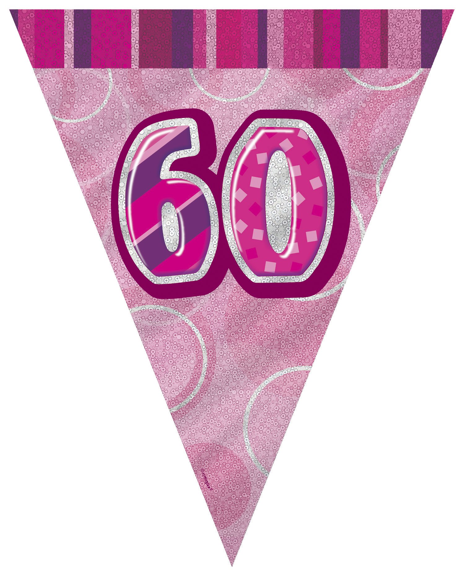 Unique Party 92068 - 9ft Foil Glitz Pink Happy 80th Birthday Banner — view 143