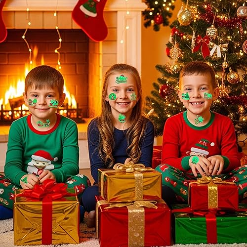 Luminous Christmas Temporary Tattoos for Kids - 53PCS Christmas Glow in The Dark Tattoos Stickers for Boys and Girls,Christmas Party Favors, Supplies, Decorations for Kids Stocking Stuffers and Gifts(Christmas Glow in the Dark)